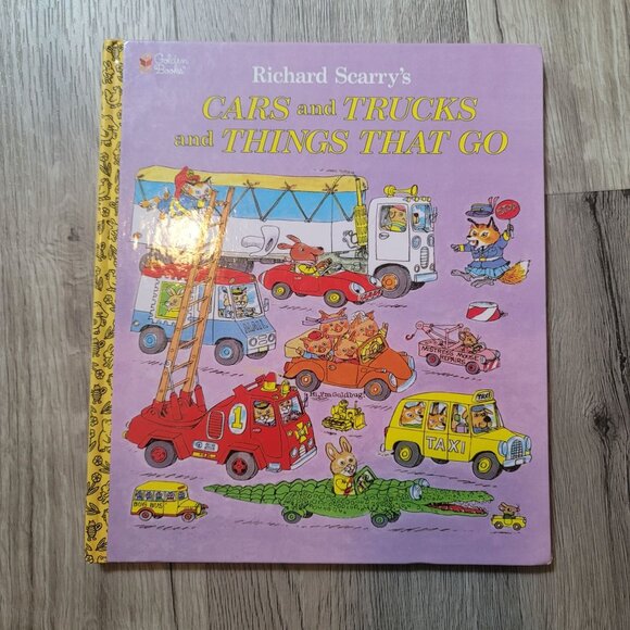 vintage Richard Scarrys Cars and Trucks and Things That Go Book golden book - Picture 9 of 14